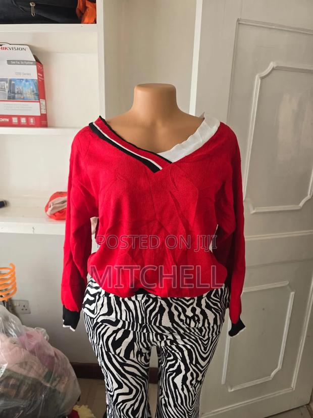 V - Neck Sweater Tops - thumbnail 2