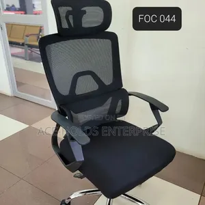 Orthopaedic Headrest Office Chair - Adjustable Height With Armrest