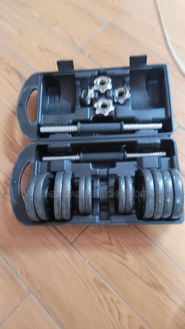 15kg Adjustable Iron Cast Plated Dumbell Weight Set - thumbnail 2