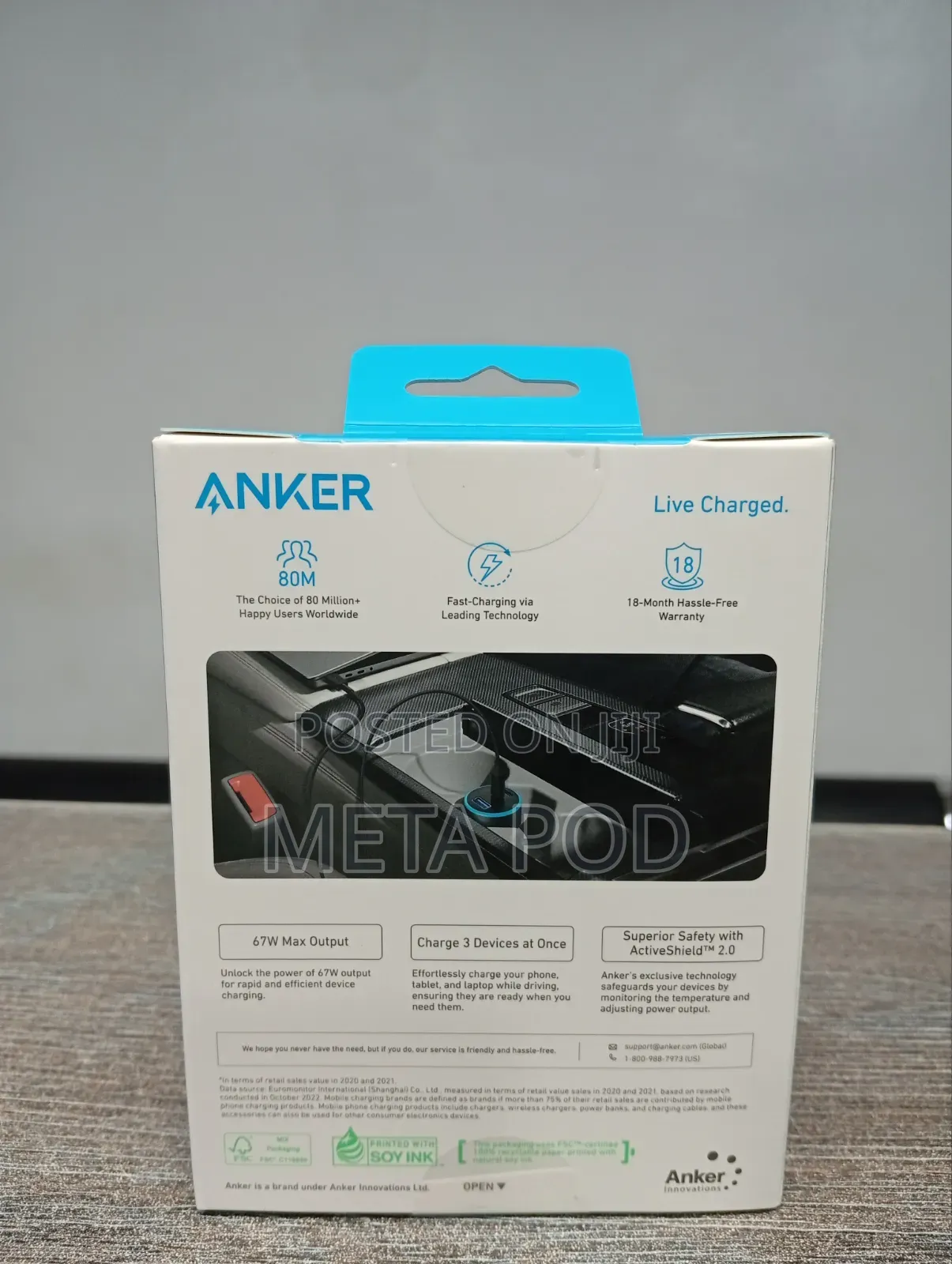 Anker 335 67W Car Charger (3 Ports)