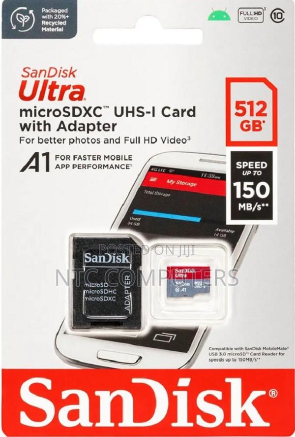 SanDisk Ultra 512GB microSDXC Up to 150mb/S Read A1 Performance Class