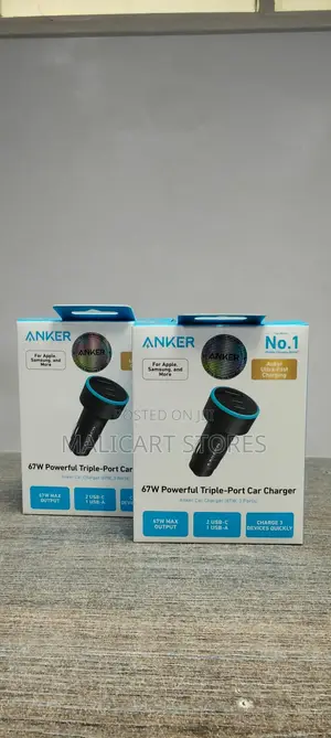 Anker 335 3-Port 67W (Total Output) USB-C Car Charger With USB-C Cable
