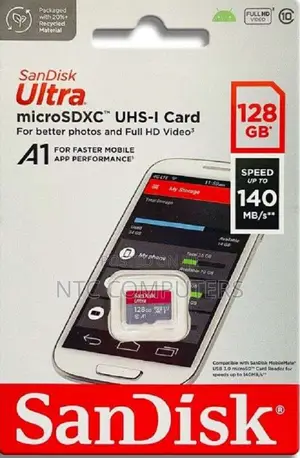 SanDisk Ultra 128GB microSDXC Up to 140mb/S Read A1 Performance Class