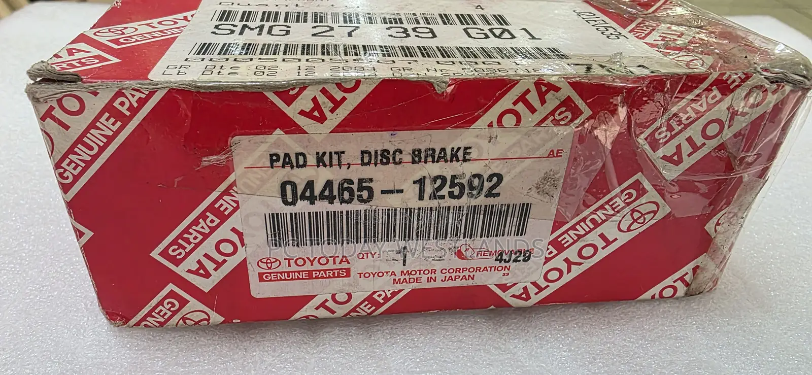 Toyota Oem Genuine Pad Kit, Disc Brake, Front 04465-12592