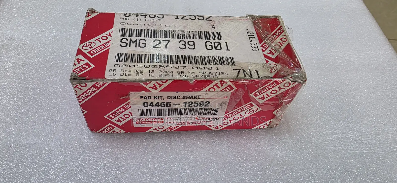 Toyota Oem Genuine Pad Kit, Disc Brake, Front 04465-12592