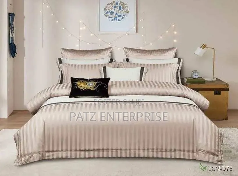 Luxury Cotton Satin Stripped Duvet Cover Sets Size;6*6/6*7/7*8-