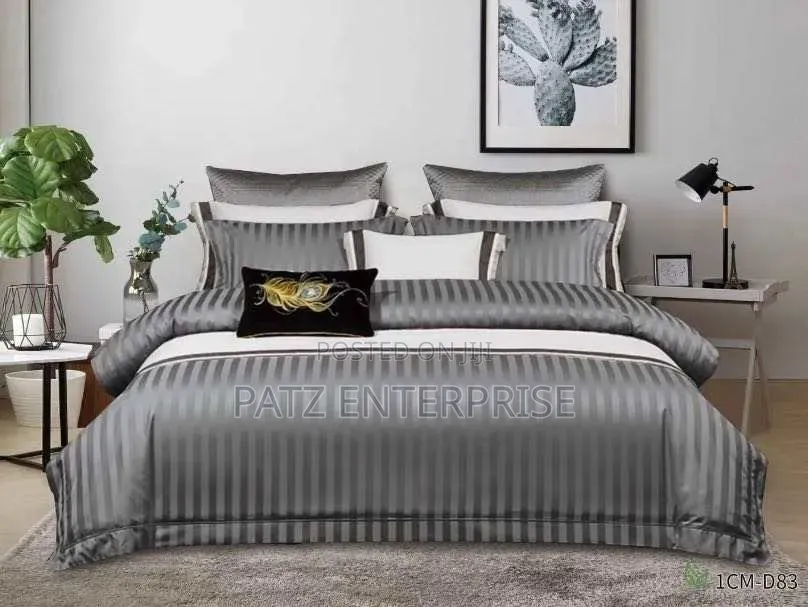 Luxury Cotton Satin Stripped Duvet Cover Sets Size;6*6/6*7/7*8-
