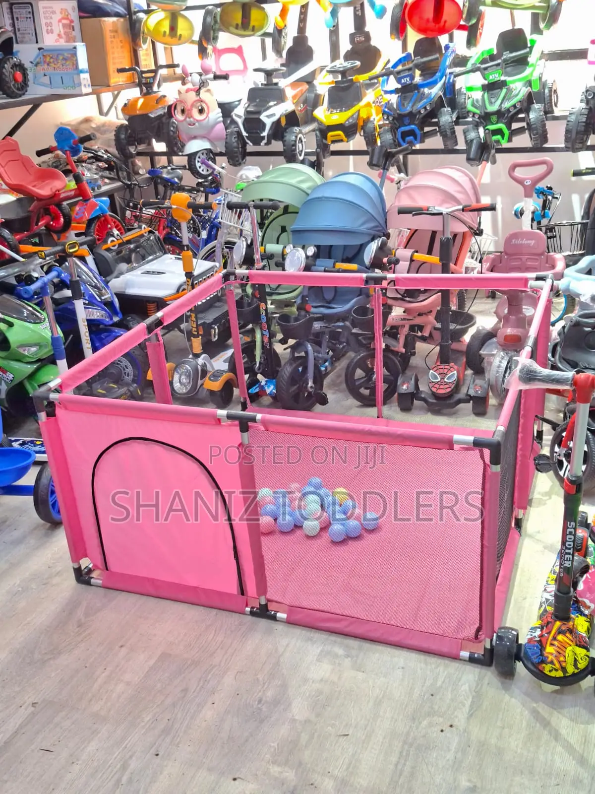 Foldable Kids Playpen With Mesh Sides