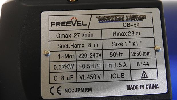 Freevel QB-60 0.5 HP Peripheral Electric Water Pump | 28M Max Head - thumbnail 3