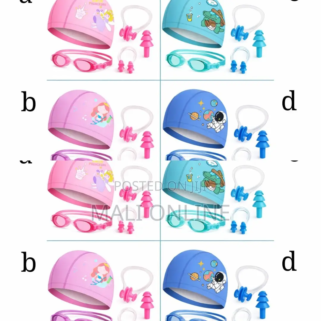 4 Piece Kids Swimming Set With Nose Clip and Ear Plug Kits