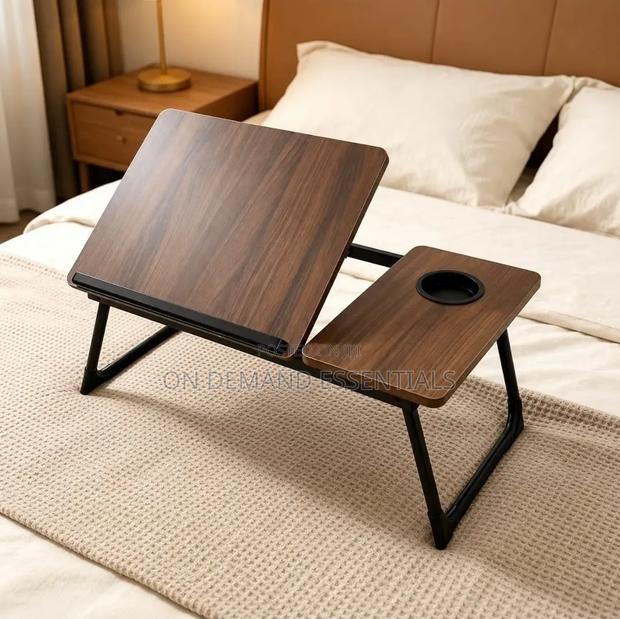 Adjustable Tilting Laptop Table Stand Desk Bed Table Foldable Legs - thumbnail 2