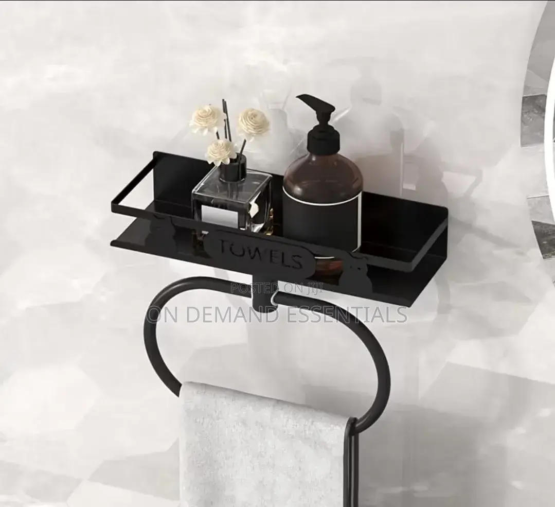 Bathroom Towel Rack With Storage Shelf
