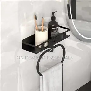 Bathroom Towel Rack With Storage Shelf