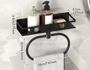 Bathroom Towel Rack With Storage Shelf