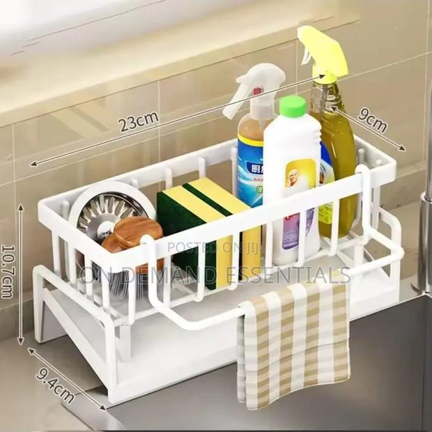 Sink Caddy Multifunctional Sink Sponge Detergent Storage Rack - thumbnail 5