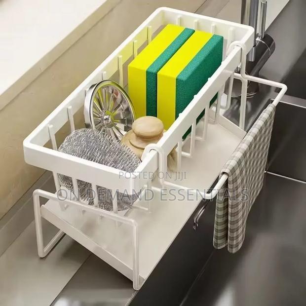 Sink Caddy Multifunctional Sink Sponge Detergent Storage Rack - thumbnail 6