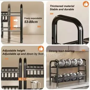 Under the Sink Adjustable 2 Tier Rack