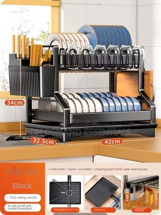 2-Tier Carbon Steel Dish Drying Rack - thumbnail 4