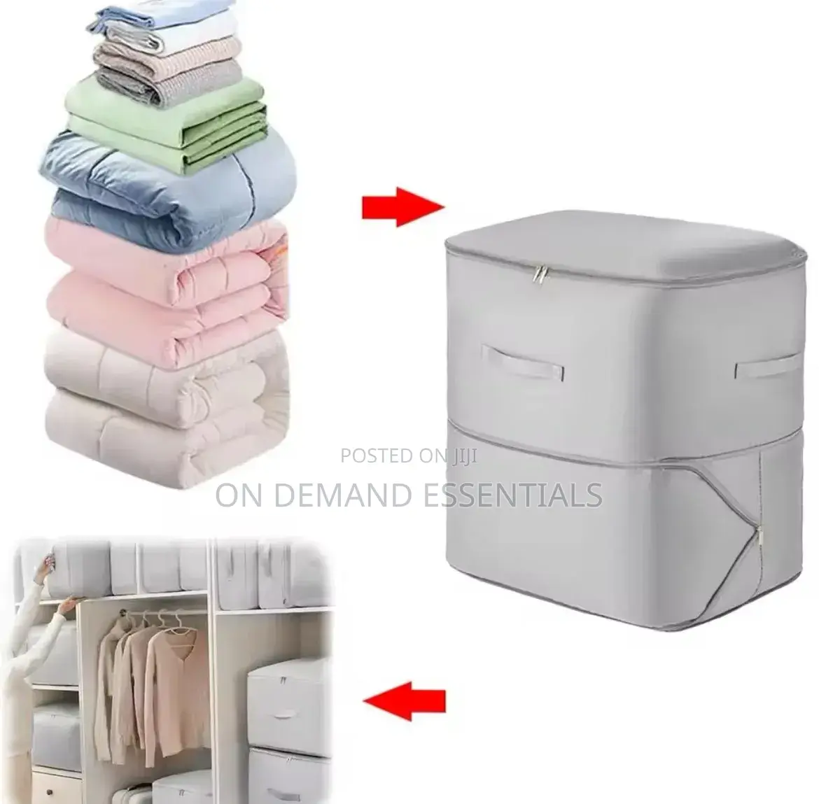 Space Saving Self Compression Quilt/Duvet Bag Closet Organizer