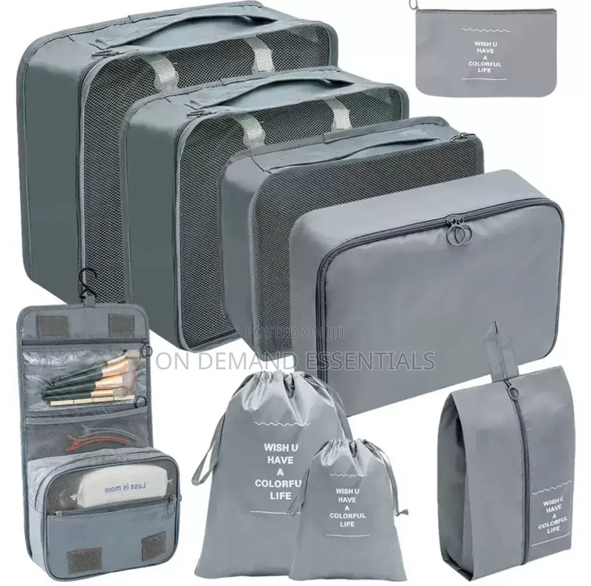 9pcs Luggage Travel Organizers /Packing Tubes for Suitcase