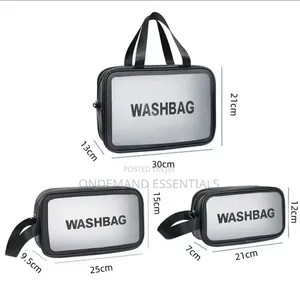 3pc Wash Bag Pouch With Wide Base