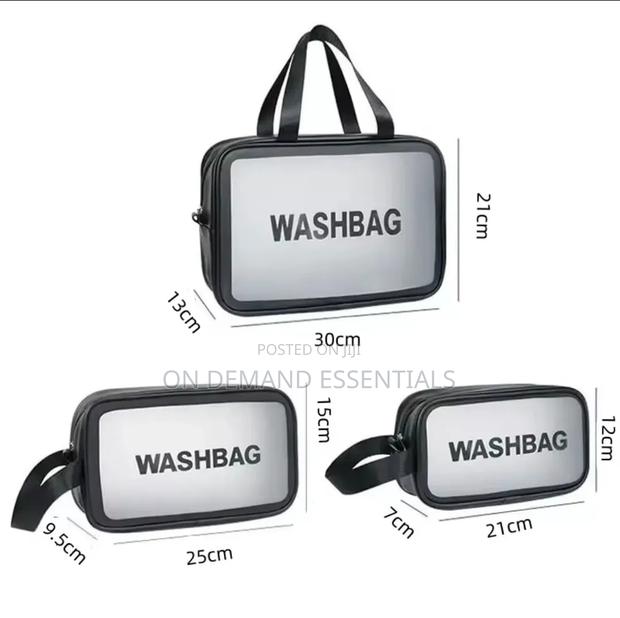 3pc Wash Bag Pouch With Wide Base - thumbnail 3