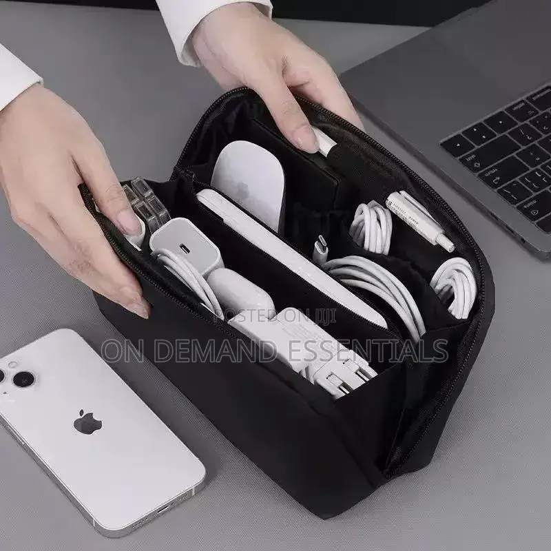 Trendy Multi-Functional Data Cable Storage Bag With Large Capacity