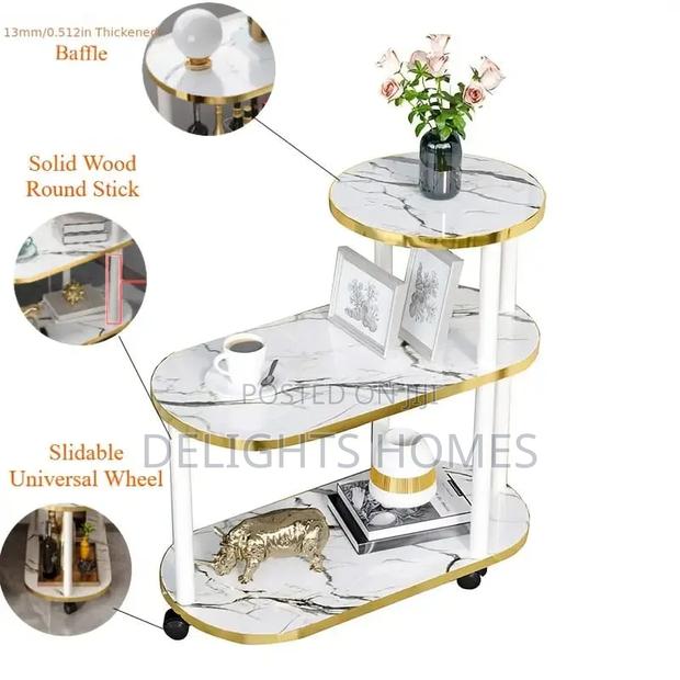 60x30x67cm 3 Layer 2 Oval Round Top Trolley Rack Table-Pam - thumbnail 2
