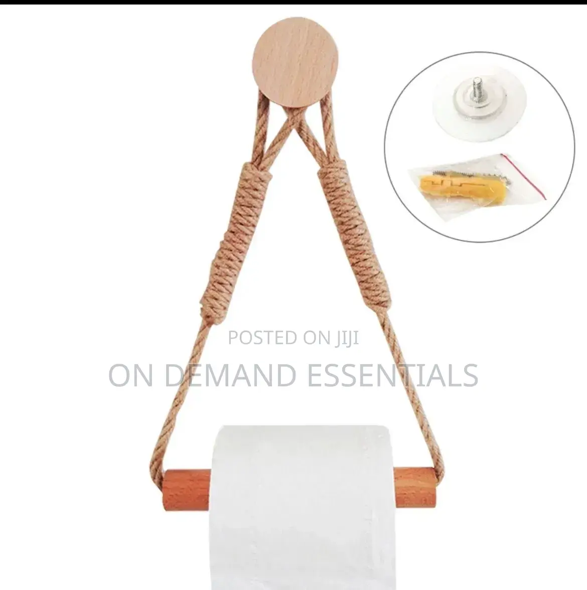 Hemp Rope With Bamboo Tissue Holder