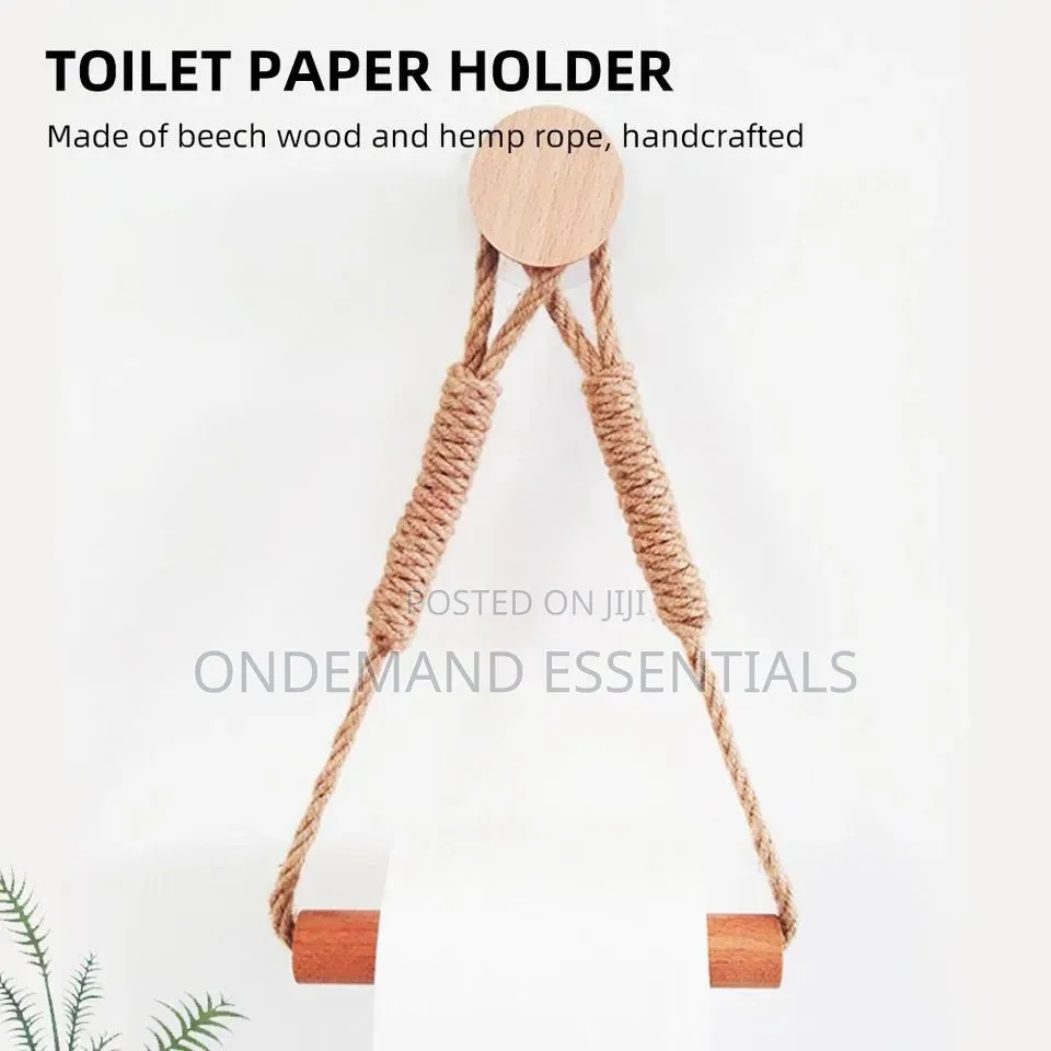 Hemp Rope With Bamboo Tissue Holder