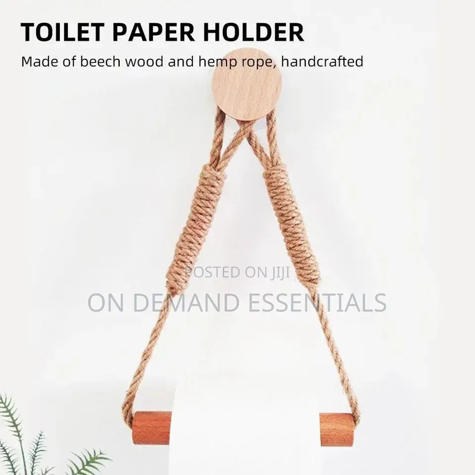 Hemp Rope With Bamboo Tissue Holder
