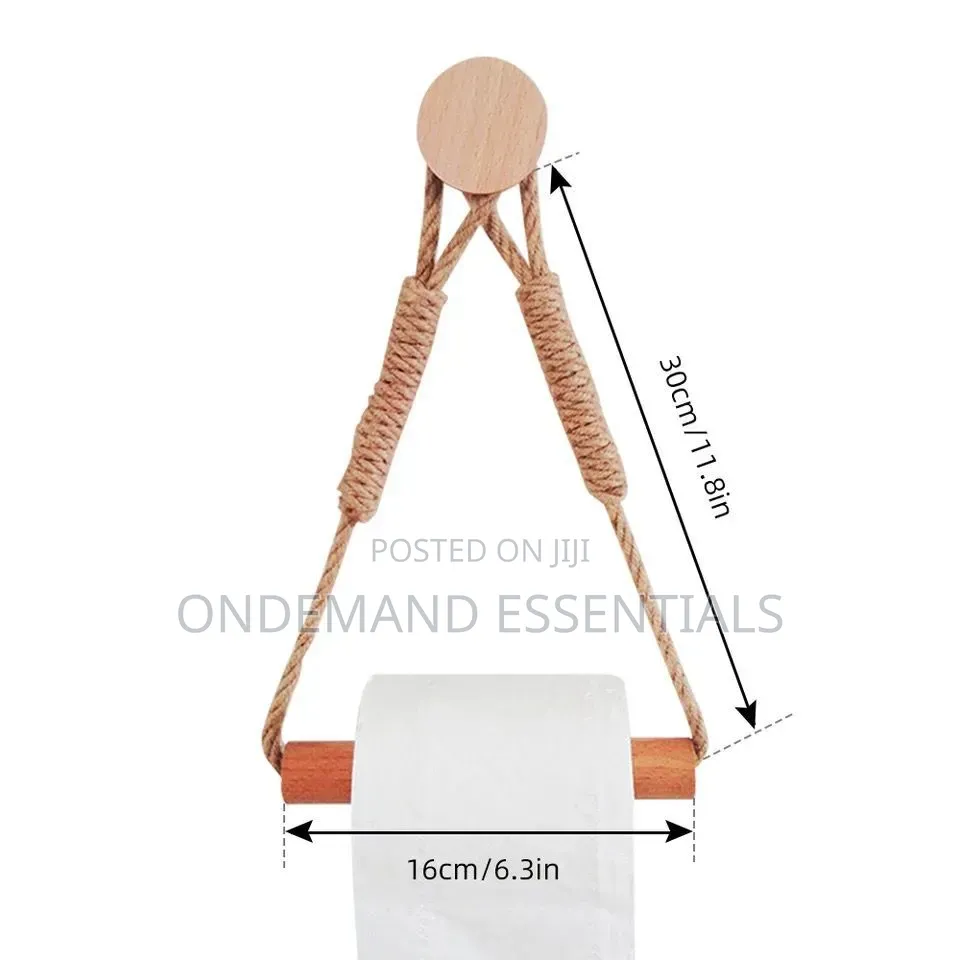 Hemp Rope With Bamboo Tissue Holder