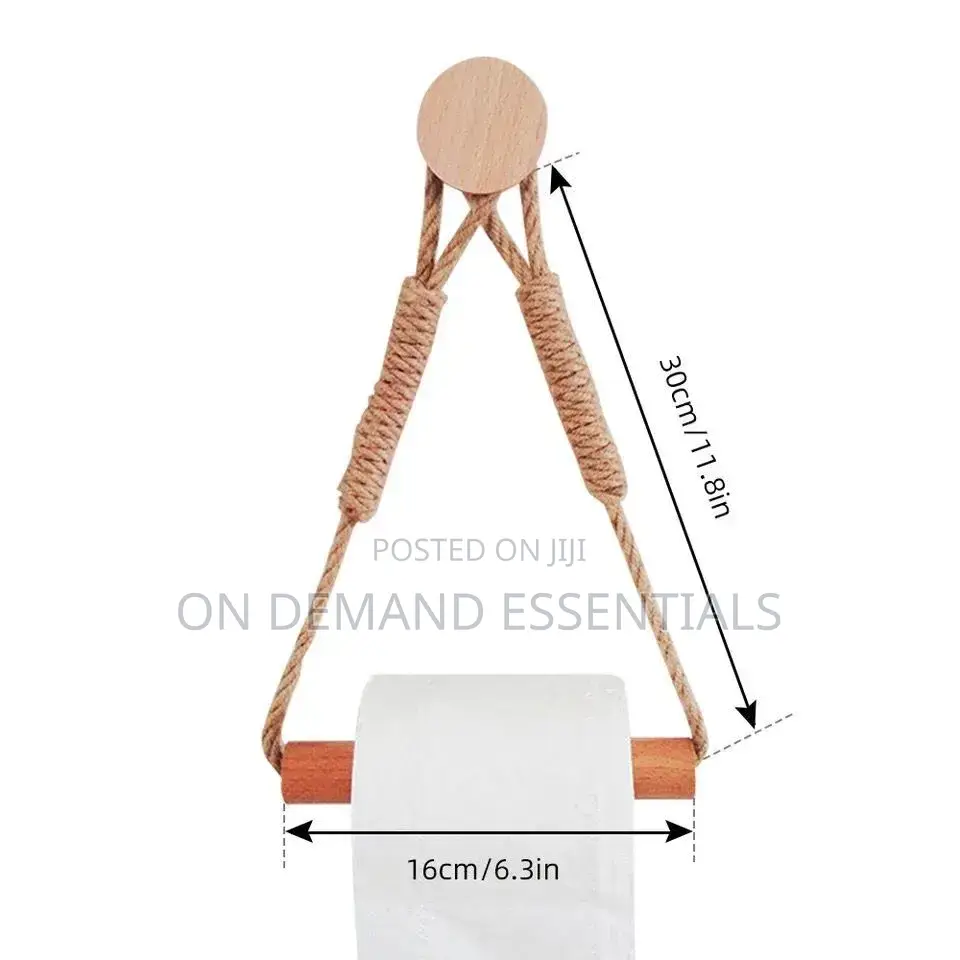 Hemp Rope With Bamboo Tissue Holder