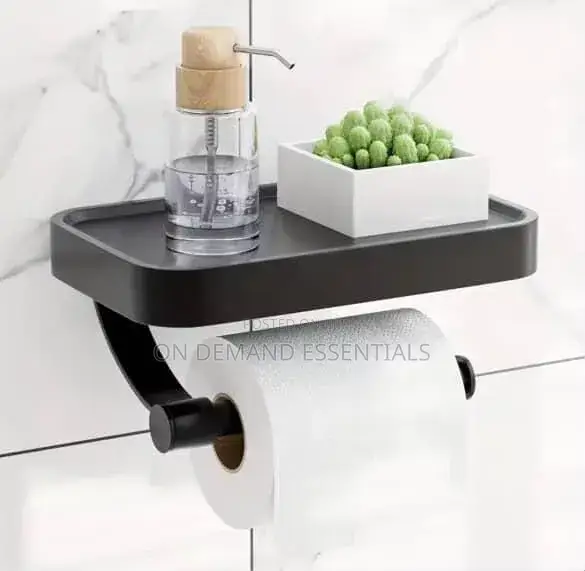 New Stainless Steel Toilet Paper Holder With Phone Shelf