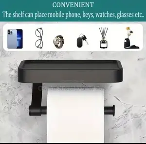 New Stainless Steel Toilet Paper Holder With Phone Shelf