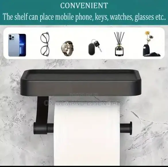 New Stainless Steel Toilet Paper Holder With Phone Shelf