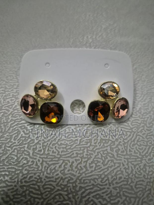 French- High End Brown Crystal Earrings for Women