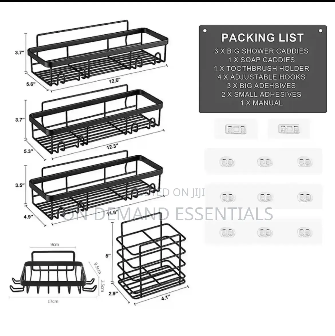 5pcs Set Shower Caddy Shelf/Bathroom Organizer