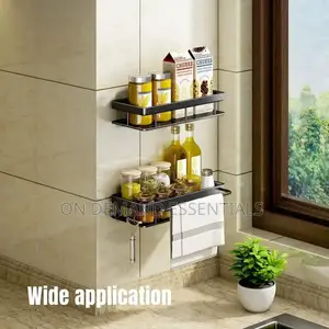 2 PCS Aluminum Alloy Rectangular Shelf With Towel Holder