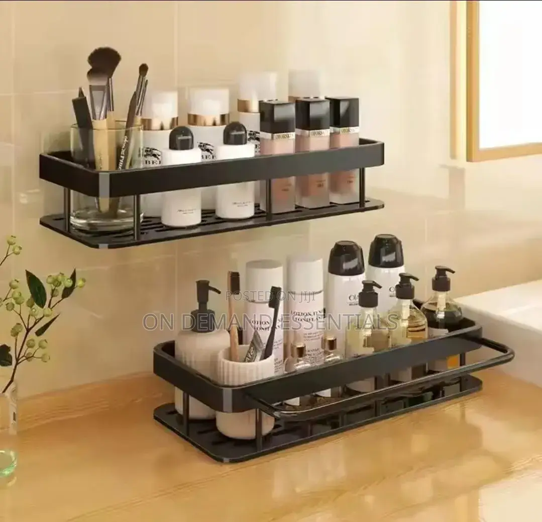 2 PCS Aluminum Alloy Rectangular Shelf With Towel Holder