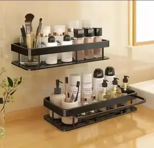 2 PCS Aluminum Alloy Rectangular Shelf With Towel Holder