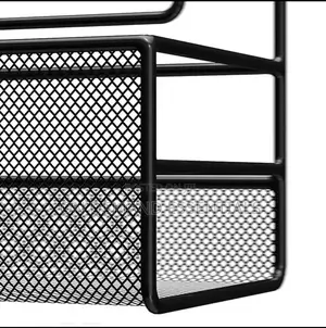 Large Mesh Bathroom Rack With Self Adhesive Stickers