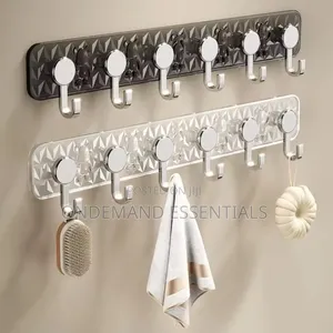Strong Wall-Mounted Hook Rack (6 Hooks)