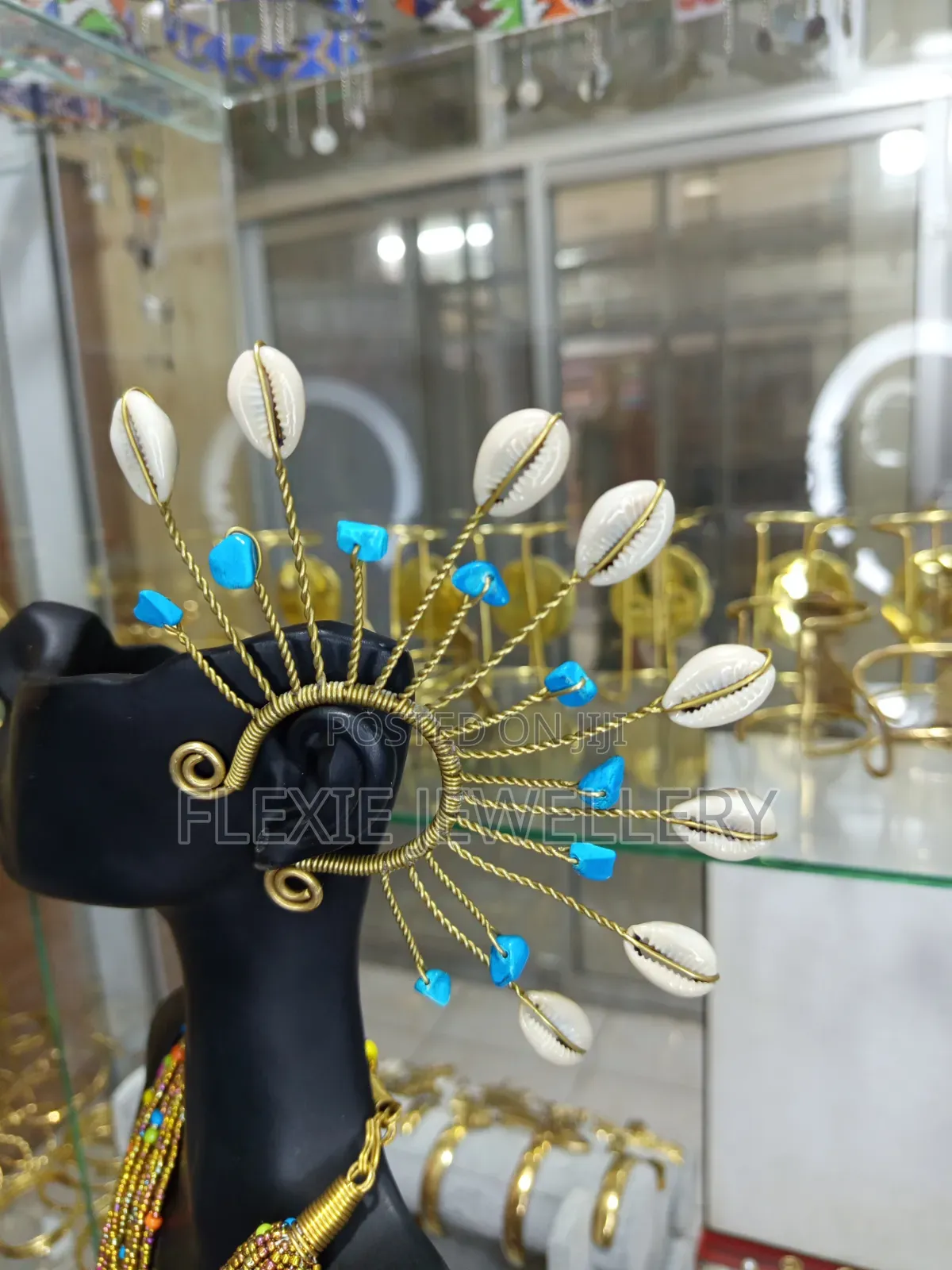 African Cowrie Shell Ear Cuff