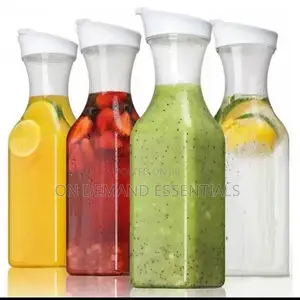 1pc Clear Pitcher Bottle Juice/Water Carafe With Flip Top Lid