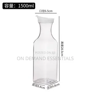 1pc Clear Pitcher Bottle Juice/Water Carafe With Flip Top Lid