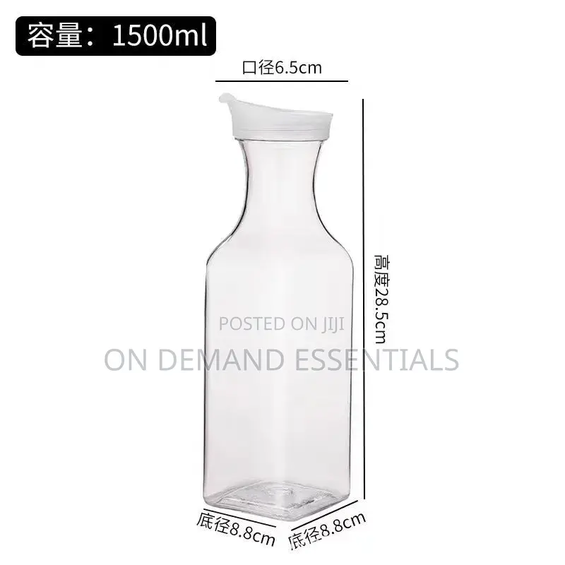 1pc Clear Pitcher Bottle Juice/Water Carafe With Flip Top Lid