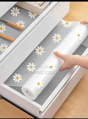 Daisy Pattern Kitchen Drawer Liners Oil Proof Cupboard Shelf Liner Mat