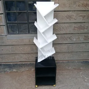 Executive Wooden Book Shelving Unit With Open Storage