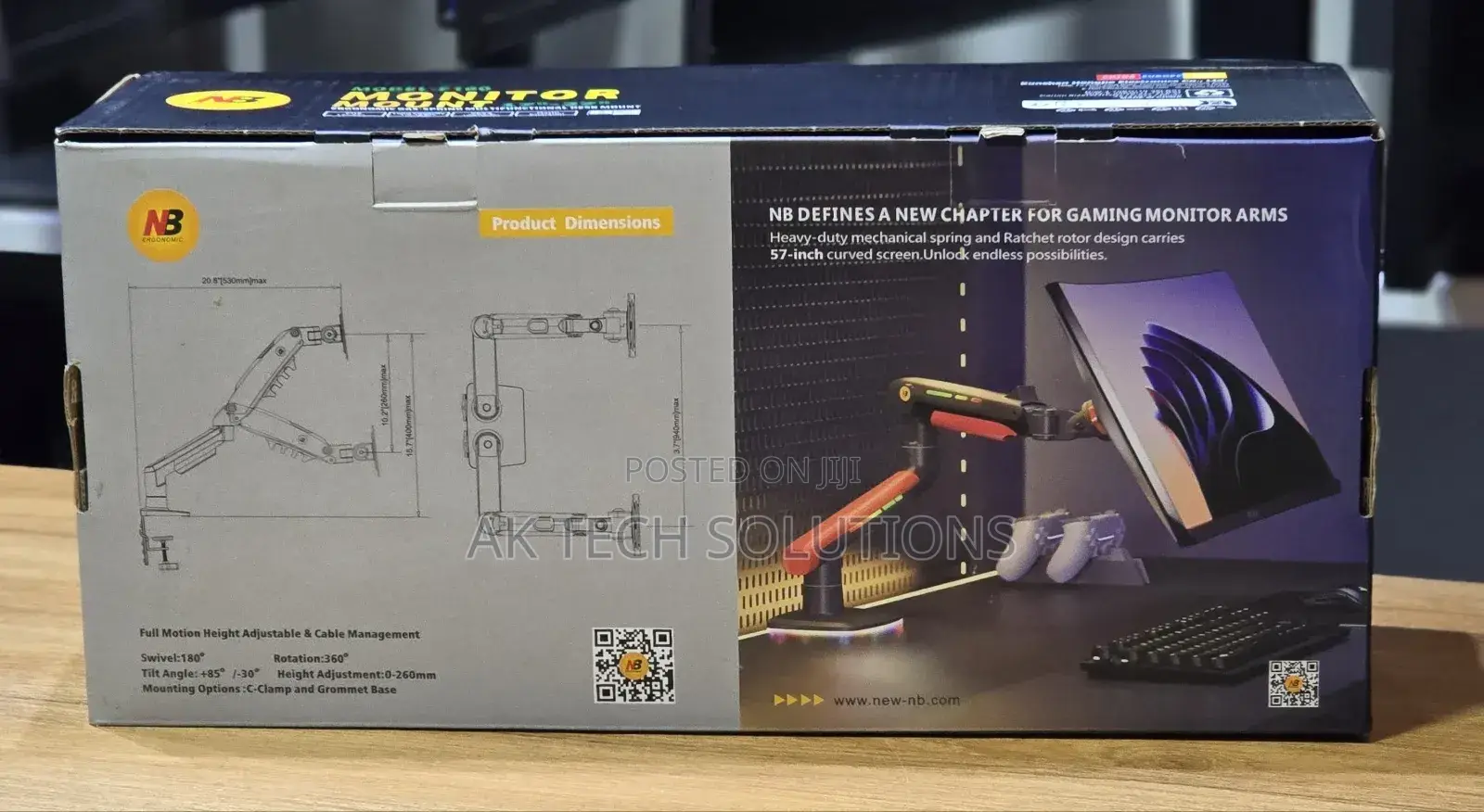 Nb Dual Monitor Mount Model -F160 Gas Spring Versa